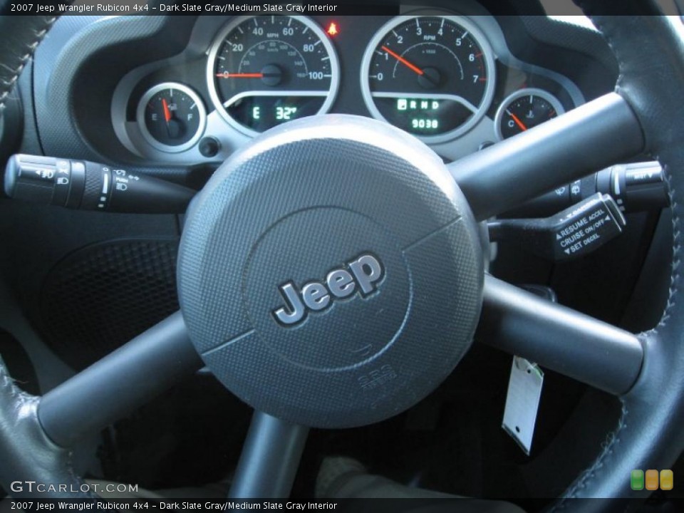 Dark Slate Gray/Medium Slate Gray Interior Steering Wheel for the 2007 Jeep Wrangler Rubicon 4x4 #39021747