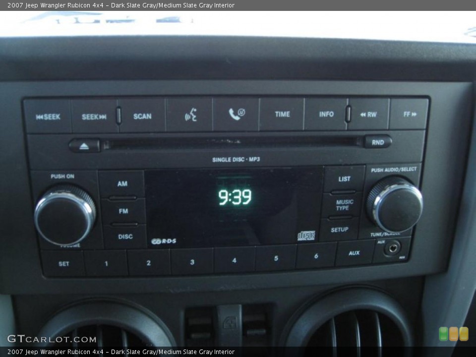 Dark Slate Gray/Medium Slate Gray Interior Controls for the 2007 Jeep Wrangler Rubicon 4x4 #39021759