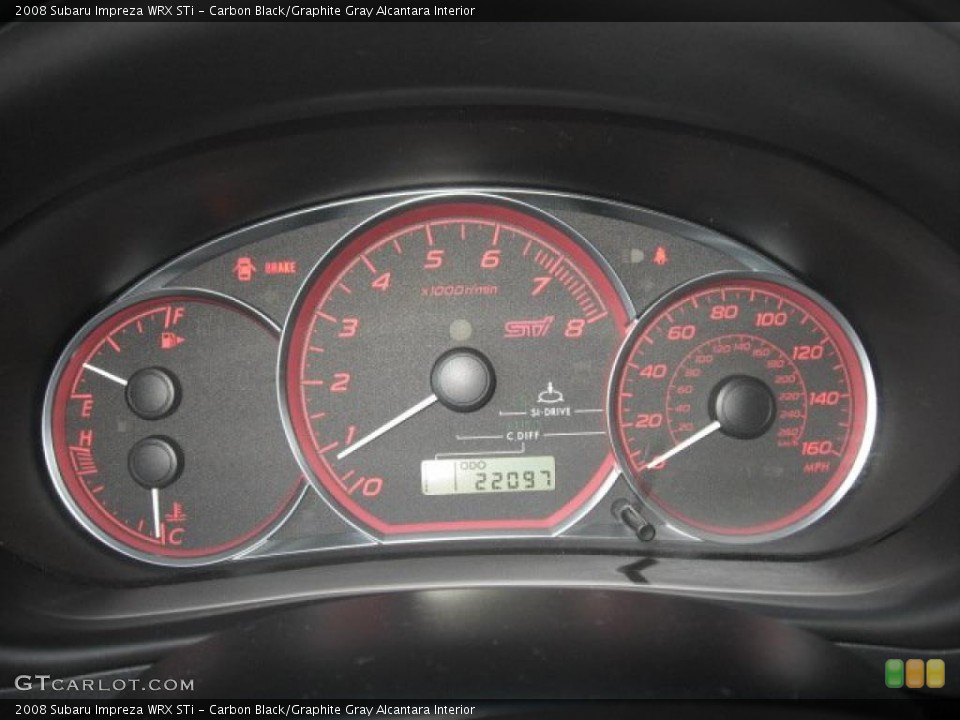 Carbon Black/Graphite Gray Alcantara Interior Gauges for the 2008 Subaru Impreza WRX STi #39024307