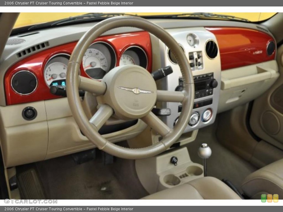 Pastel Pebble Beige Interior Dashboard for the 2006 Chrysler PT Cruiser Touring Convertible #39024939