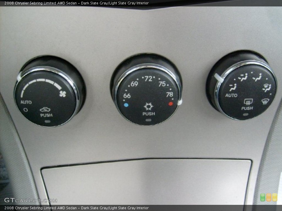 Dark Slate Gray/Light Slate Gray Interior Controls for the 2008 Chrysler Sebring Limited AWD Sedan #39027163