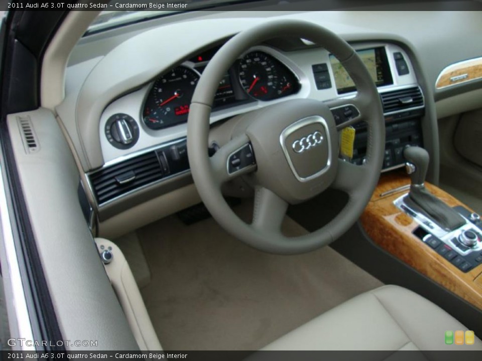 Cardamom Beige Interior Dashboard for the 2011 Audi A6 3.0T quattro Sedan #39034534