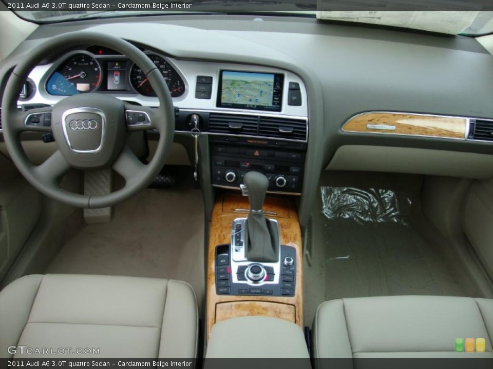 Cardamom Beige Interior Dashboard for the 2011 Audi A6 3.0T quattro Sedan #39034742