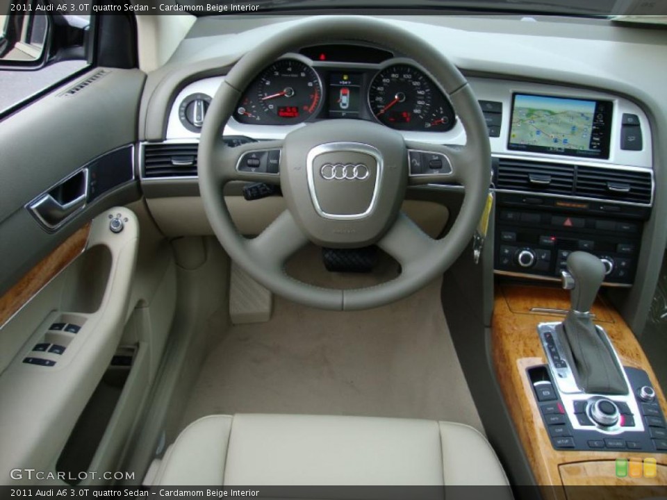 Cardamom Beige Interior Steering Wheel for the 2011 Audi A6 3.0T quattro Sedan #39034758