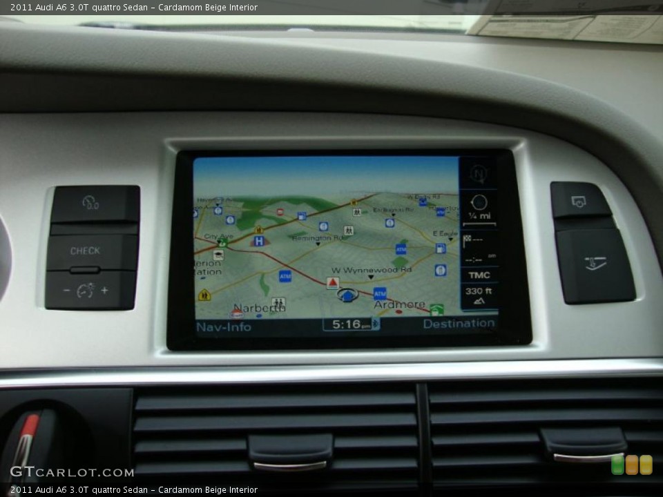 Cardamom Beige Interior Navigation for the 2011 Audi A6 3.0T quattro Sedan #39034818