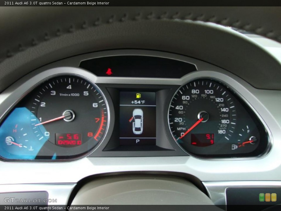 Cardamom Beige Interior Gauges for the 2011 Audi A6 3.0T quattro Sedan #39034870