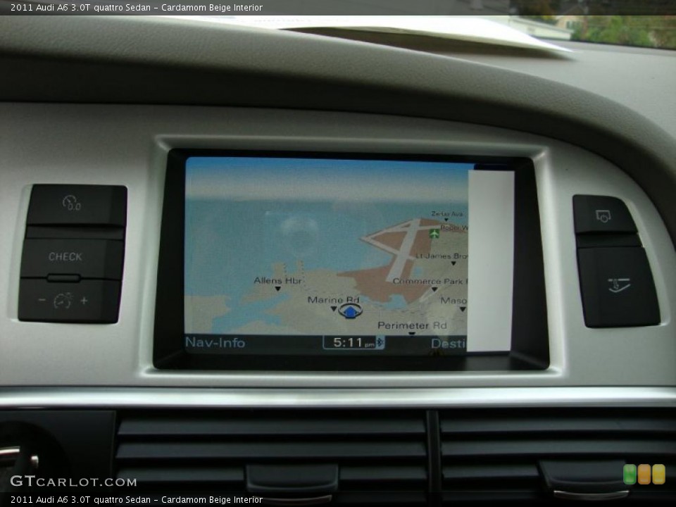 Cardamom Beige Interior Navigation for the 2011 Audi A6 3.0T quattro Sedan #39035283