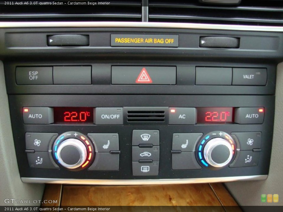 Cardamom Beige Interior Controls for the 2011 Audi A6 3.0T quattro Sedan #39035299