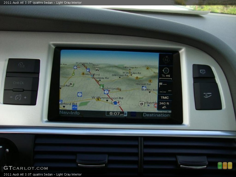 Light Gray Interior Navigation for the 2011 Audi A6 3.0T quattro Sedan #39037303