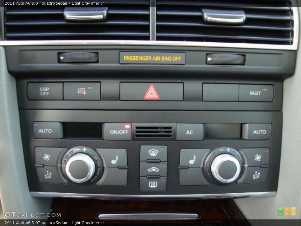 Light Gray Interior Controls for the 2011 Audi A6 3.0T quattro Sedan #39037315
