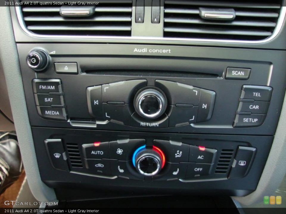 Light Gray Interior Controls for the 2011 Audi A4 2.0T quattro Sedan #39037919