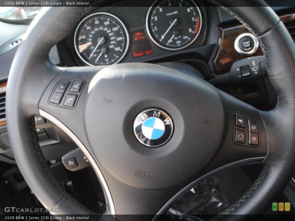 Black Interior Steering Wheel for the 2008 BMW 3 Series 328i Coupe #39042599