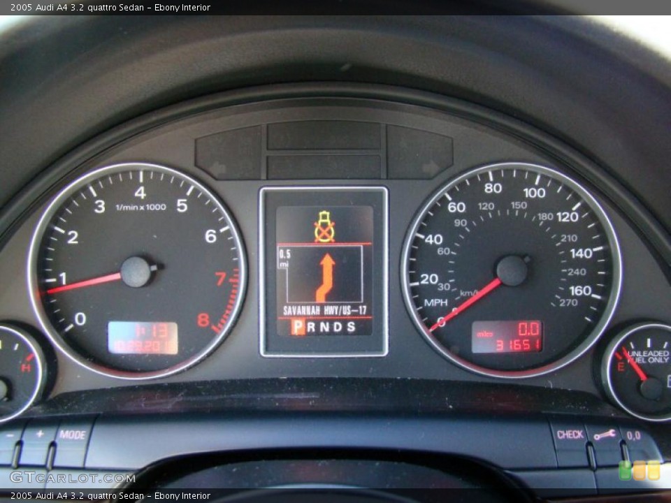 Ebony Interior Gauges for the 2005 Audi A4 3.2 quattro Sedan #39045948