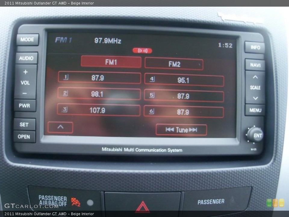 Beige Interior Navigation for the 2011 Mitsubishi Outlander GT AWD #39047068