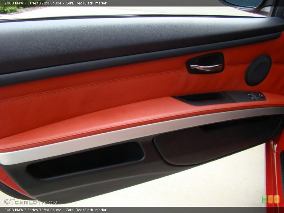 Coral Red/Black Interior Door Panel for the 2008 BMW 3 Series 328xi Coupe #39048072