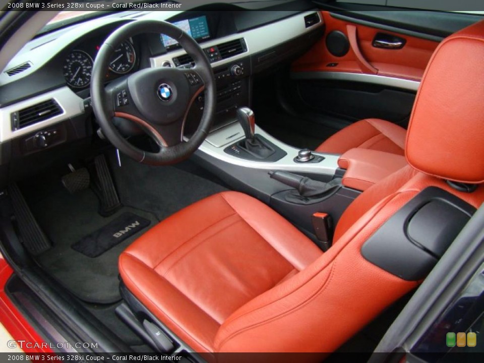 Coral Red/Black Interior Prime Interior for the 2008 BMW 3 Series 328xi Coupe #39048116