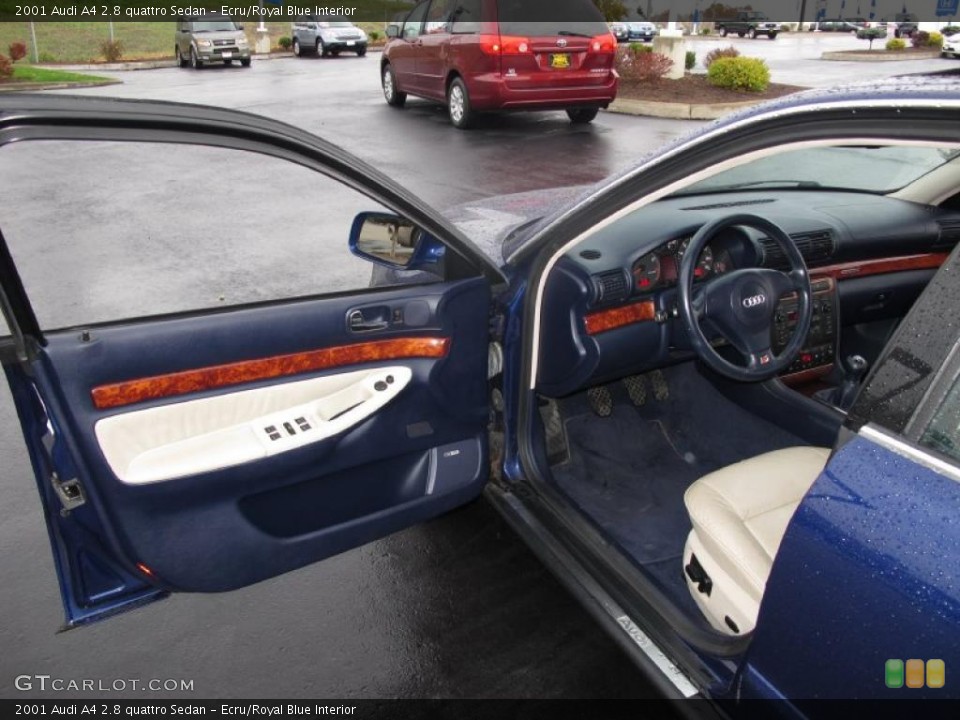 Ecru/Royal Blue Interior Door Panel for the 2001 Audi A4 2.8 quattro Sedan #39053196