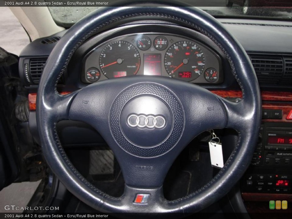 Ecru/Royal Blue Interior Steering Wheel for the 2001 Audi A4 2.8 quattro Sedan #39053304