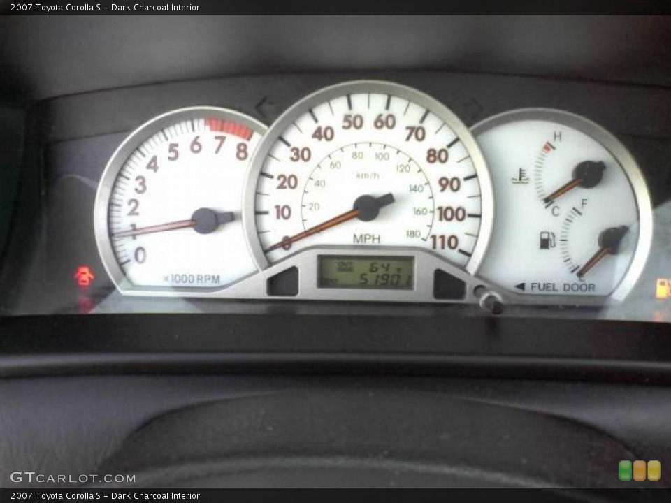 Dark Charcoal Interior Gauges for the 2007 Toyota Corolla S #39054056