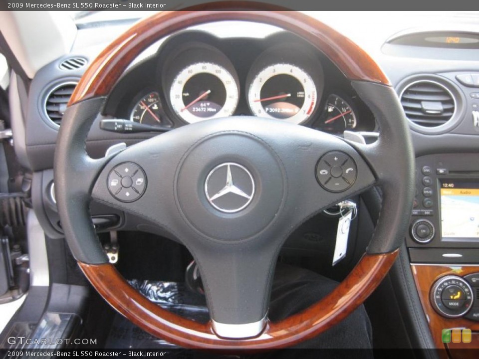 Black Interior Steering Wheel for the 2009 Mercedes-Benz SL 550 Roadster #39054100