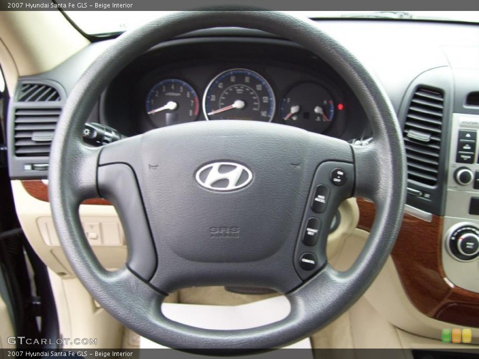 Beige Interior Steering Wheel for the 2007 Hyundai Santa Fe GLS #39054184