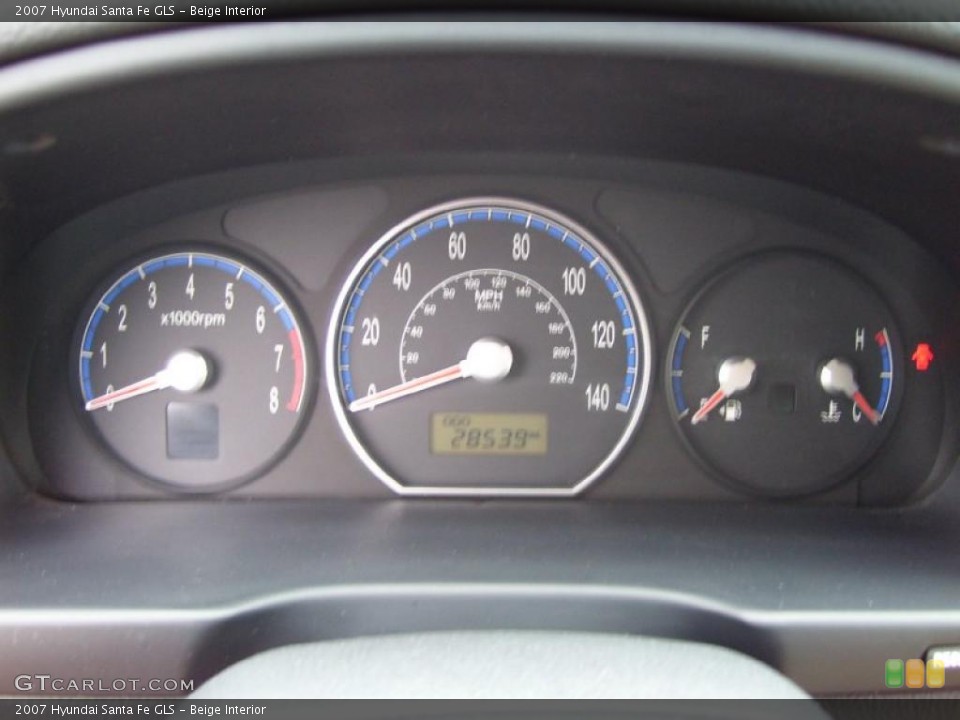 Beige Interior Gauges for the 2007 Hyundai Santa Fe GLS #39054204