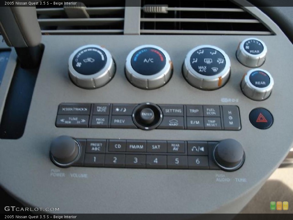 Beige Interior Controls for the 2005 Nissan Quest 3.5 S #39056148