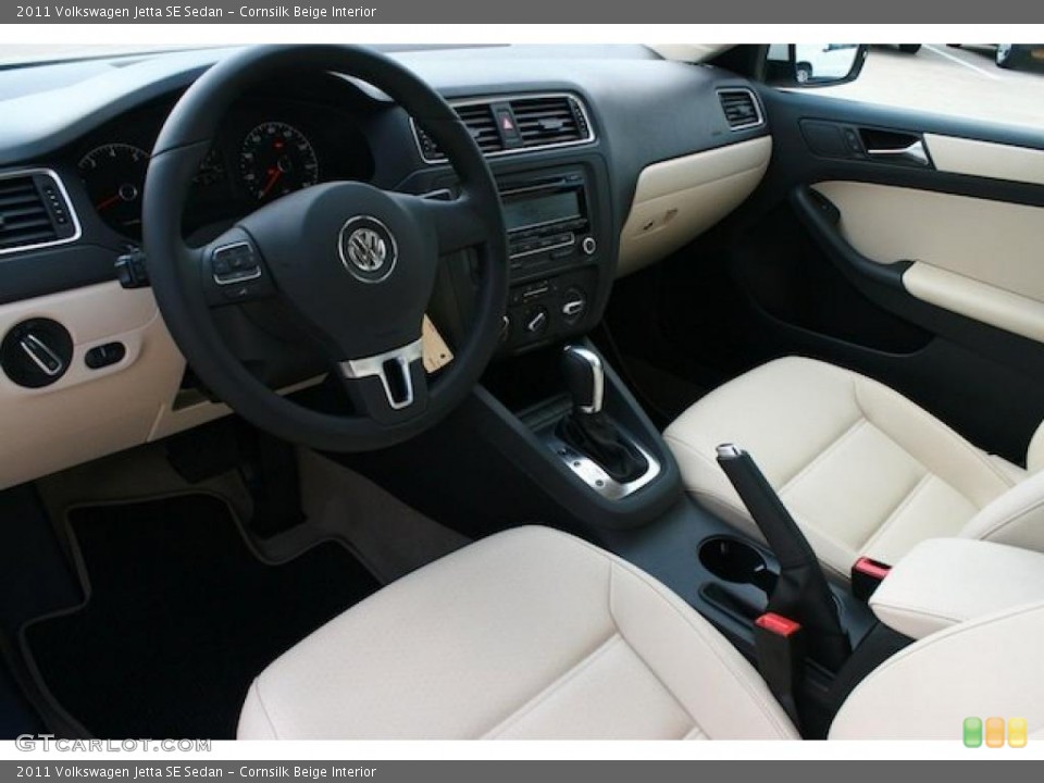 Cornsilk Beige Interior Prime Interior for the 2011 Volkswagen Jetta SE Sedan #39058220