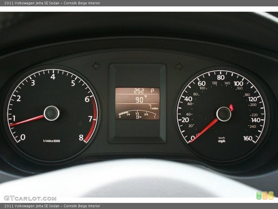 Cornsilk Beige Interior Gauges for the 2011 Volkswagen Jetta SE Sedan #39058280