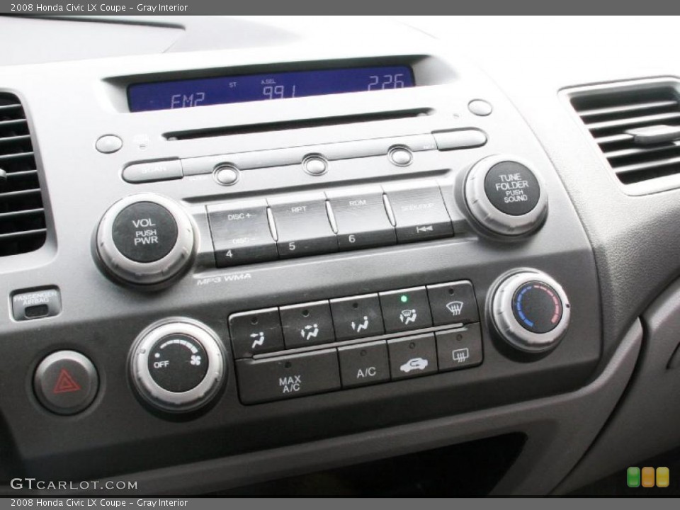 Gray Interior Controls for the 2008 Honda Civic LX Coupe #39058924