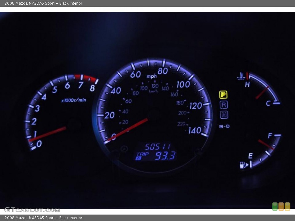 Black Interior Gauges for the 2008 Mazda MAZDA5 Sport #39061479