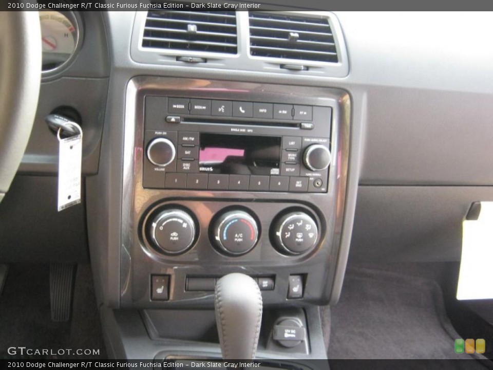 Dark Slate Gray Interior Controls for the 2010 Dodge Challenger R/T Classic Furious Fuchsia Edition #39064063