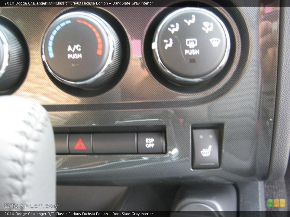 Dark Slate Gray Interior Controls for the 2010 Dodge Challenger R/T Classic Furious Fuchsia Edition #39064095
