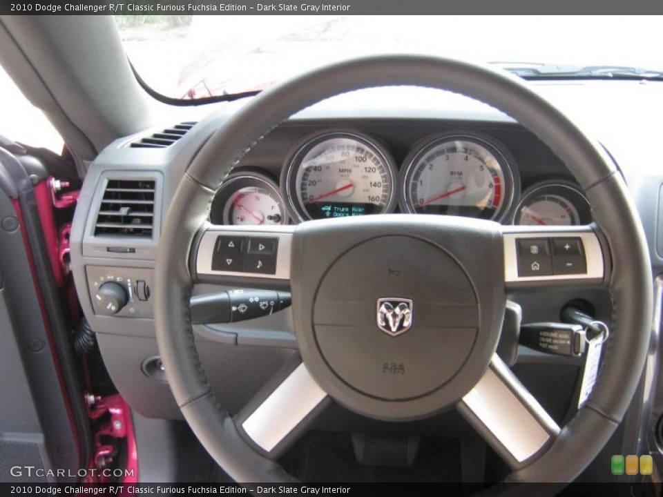 Dark Slate Gray Interior Steering Wheel for the 2010 Dodge Challenger R/T Classic Furious Fuchsia Edition #39064107