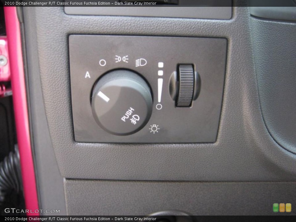 Dark Slate Gray Interior Controls for the 2010 Dodge Challenger R/T Classic Furious Fuchsia Edition #39064171