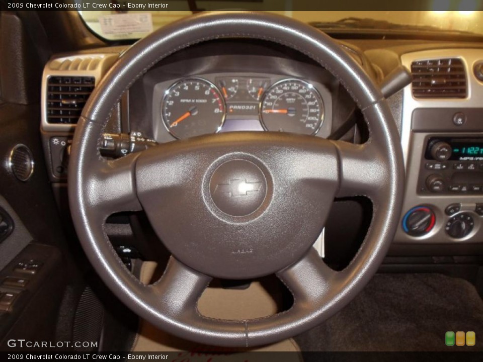 Ebony Interior Steering Wheel for the 2009 Chevrolet Colorado LT Crew Cab #39066459