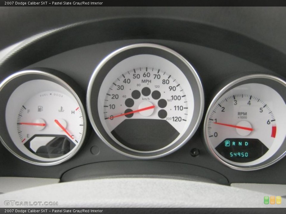 Pastel Slate Gray/Red Interior Gauges for the 2007 Dodge Caliber SXT #39067083