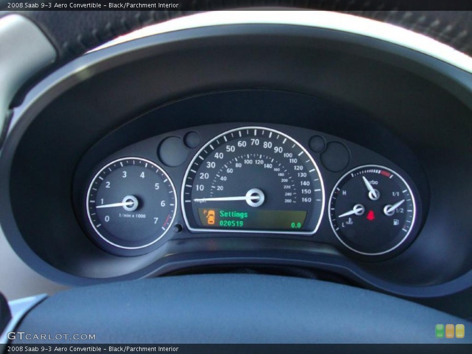 Black/Parchment Interior Gauges for the 2008 Saab 9-3 Aero Convertible #39070502