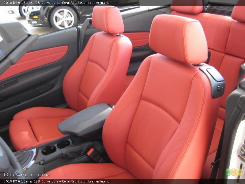 Coral Red Boston Leather Interior Photo for the 2010 BMW 1 Series 128i Convertible #39088690