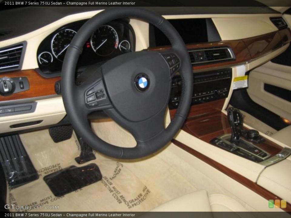 Champagne Full Merino Leather Interior Prime Interior for the 2011 BMW 7 Series 750Li Sedan #39088994