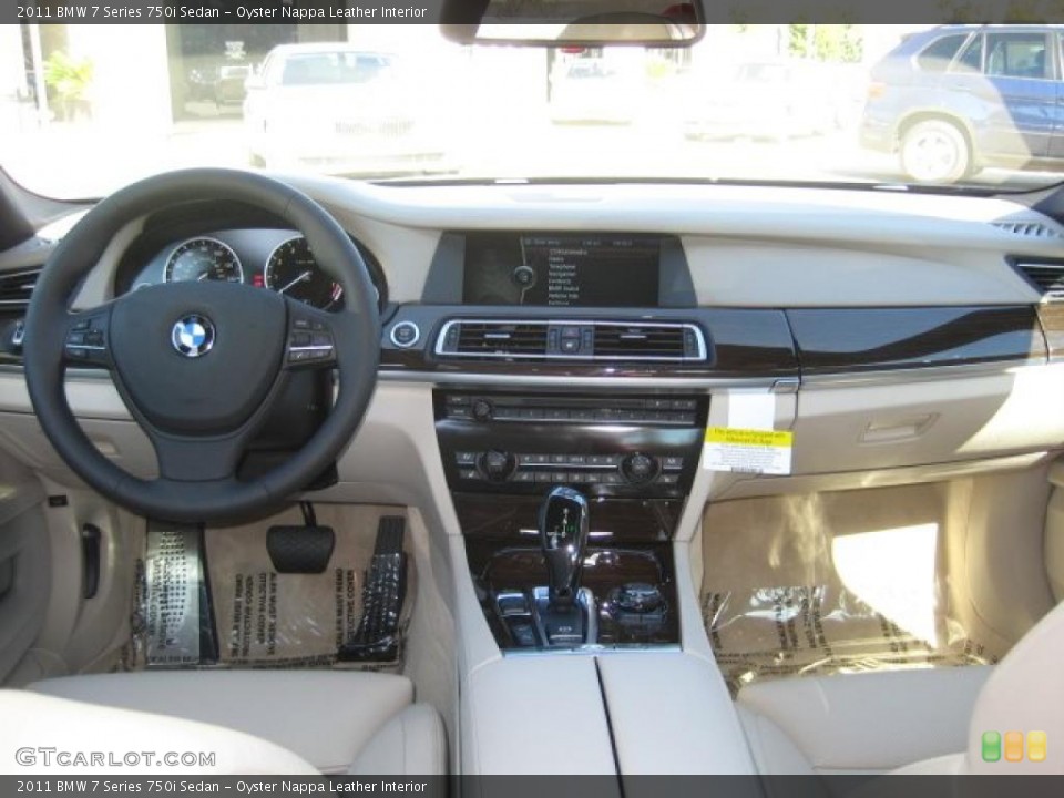 Oyster Nappa Leather Interior Dashboard for the 2011 BMW 7 Series 750i Sedan #39089330
