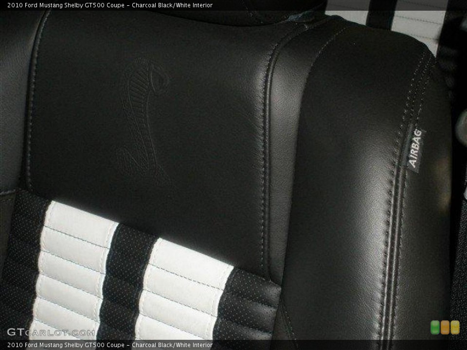 Charcoal Black/White Interior Photo for the 2010 Ford Mustang Shelby GT500 Coupe #39094770