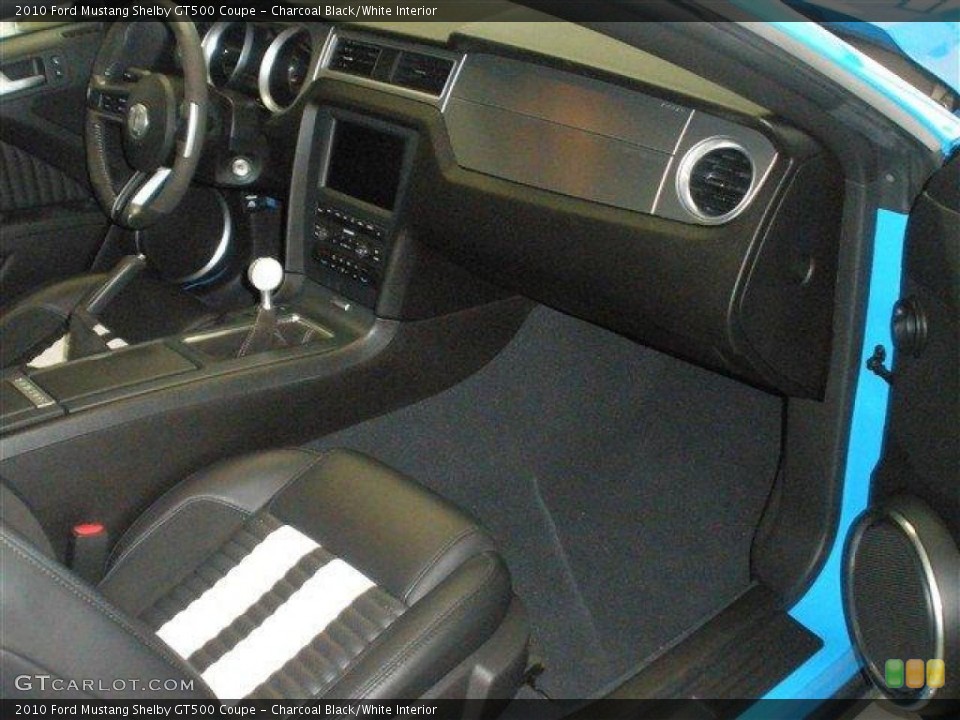 Charcoal Black/White Interior Dashboard for the 2010 Ford Mustang Shelby GT500 Coupe #39094806