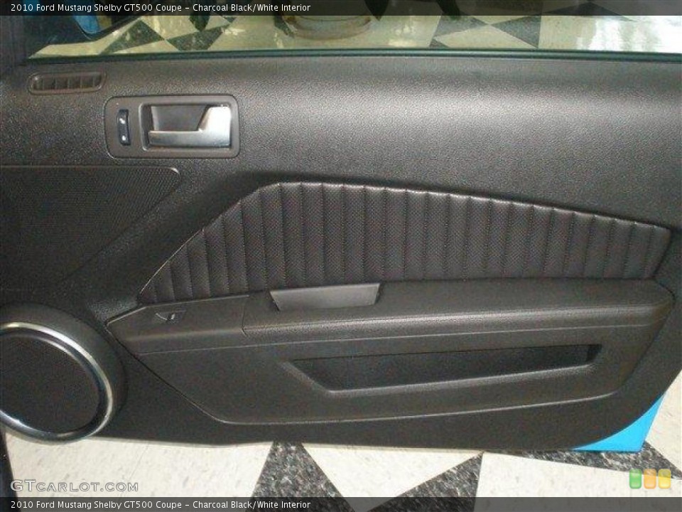 Charcoal Black/White Interior Door Panel for the 2010 Ford Mustang Shelby GT500 Coupe #39094822