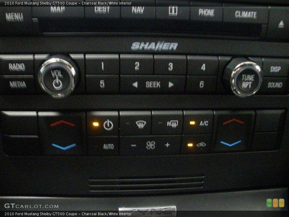 Charcoal Black/White Interior Controls for the 2010 Ford Mustang Shelby GT500 Coupe #39094874