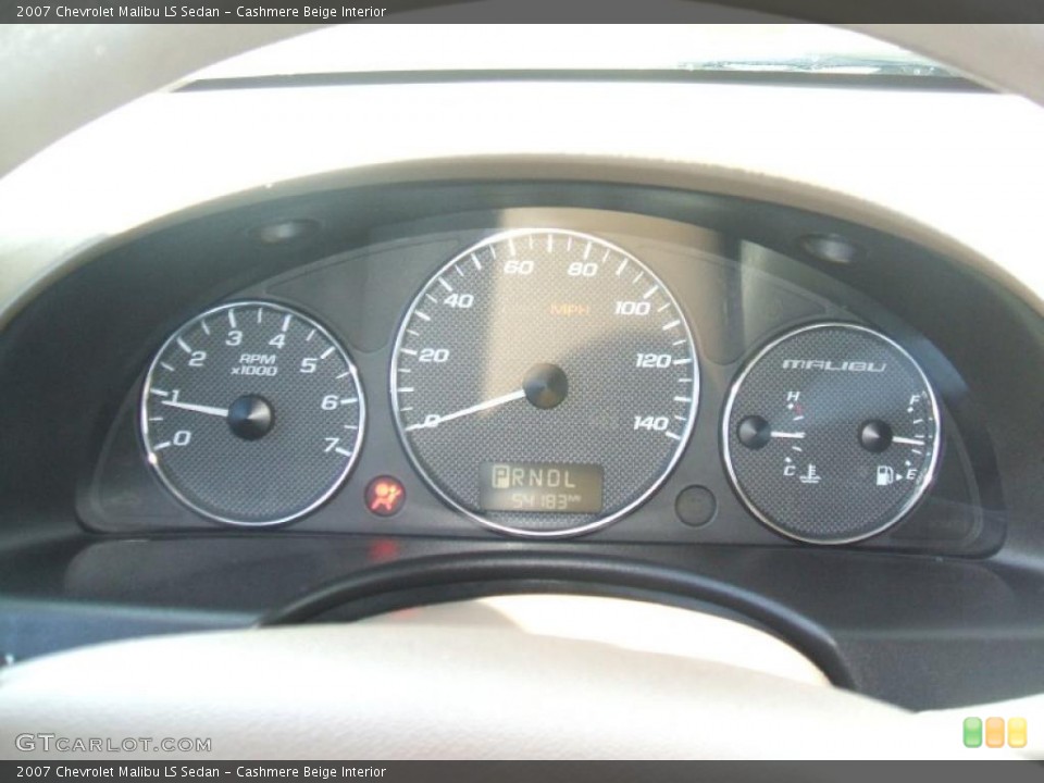 Cashmere Beige Interior Gauges for the 2007 Chevrolet Malibu LS Sedan #39096006