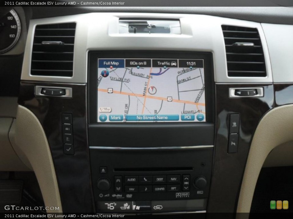 Cashmere/Cocoa Interior Navigation for the 2011 Cadillac Escalade ESV Luxury AWD #39103049