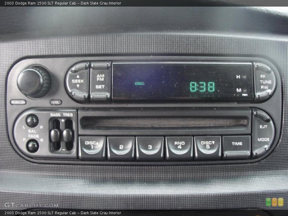 Dark Slate Gray Interior Controls for the 2003 Dodge Ram 1500 SLT Regular Cab #39104001