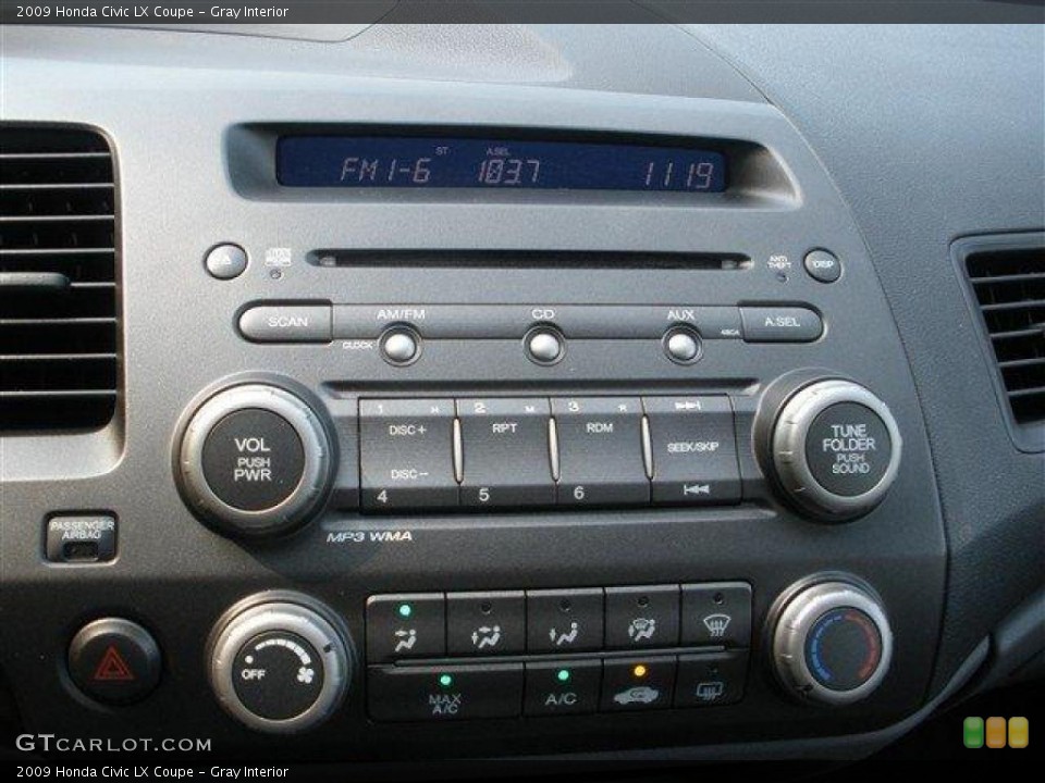 Gray Interior Controls for the 2009 Honda Civic LX Coupe #39107265