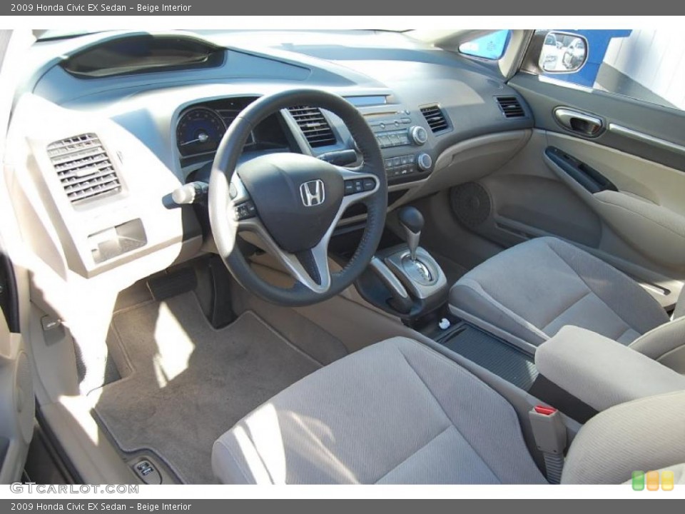 Beige Interior Prime Interior for the 2009 Honda Civic EX Sedan #39113525